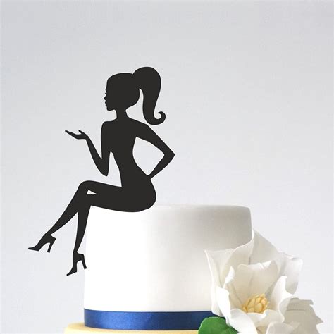 old lady cake topper|silhouette girl sitting cake topper.